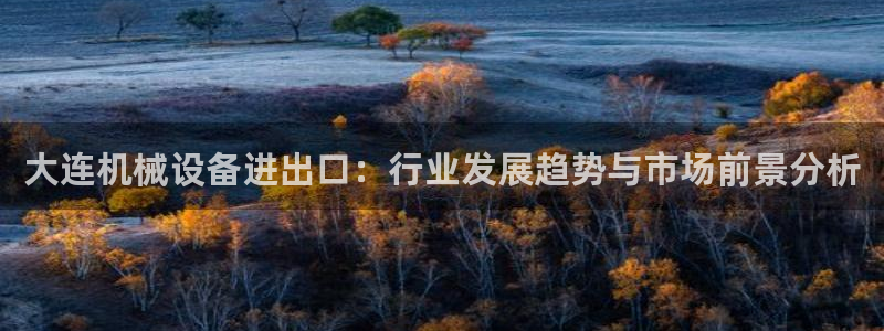 金年会官方网站首页入口下载：大连机械设备进出口：行业发展趋势与市场前景分析