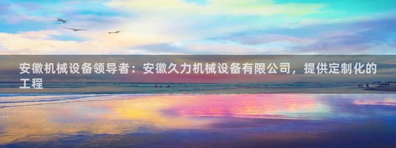 金年会电子游泳app：安徽机械设备领导者：安徽久力机械设备有限公司，提供定制化的
工程