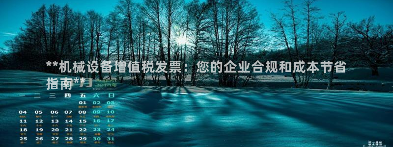 金年会电子官网：**机械设备增值税发票：您的企业合规和成本节省
指南**