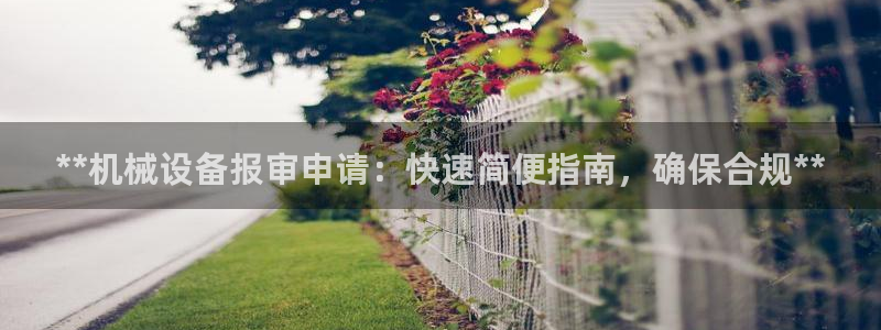 金年会体育全站网站登录：**机械设备报审申请：快速简便指南，确保合规**
