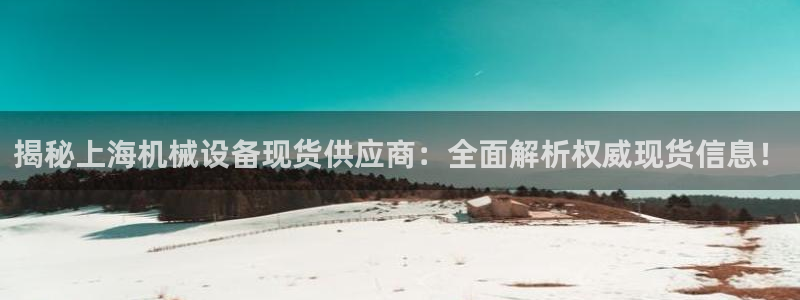 金年会是什么平台：揭秘上海机械设备现货供应商：全面解析权威现货信息！